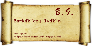 Barkóczy Iván névjegykártya