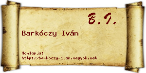 Barkóczy Iván névjegykártya