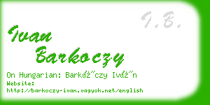 ivan barkoczy business card